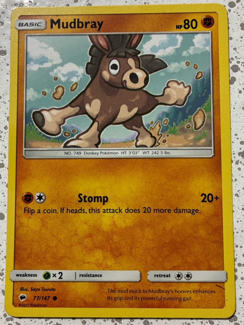Mudbray Pokémon Card - Basic - 80 HP